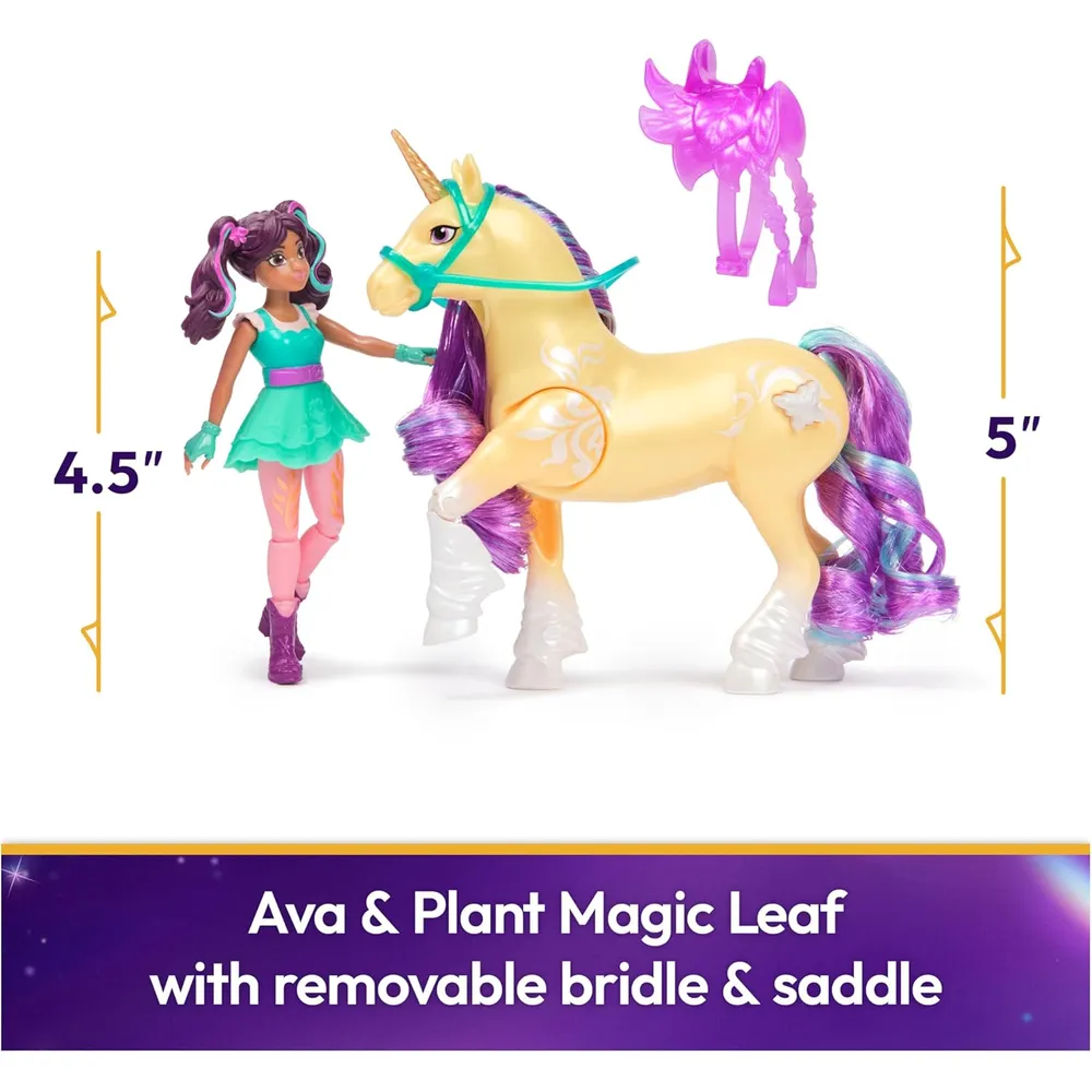 MUÑECA ACADEMIA UNICORNIOS AVA HOJA MÁGICA CON 2 ACCESORIOS LUZ