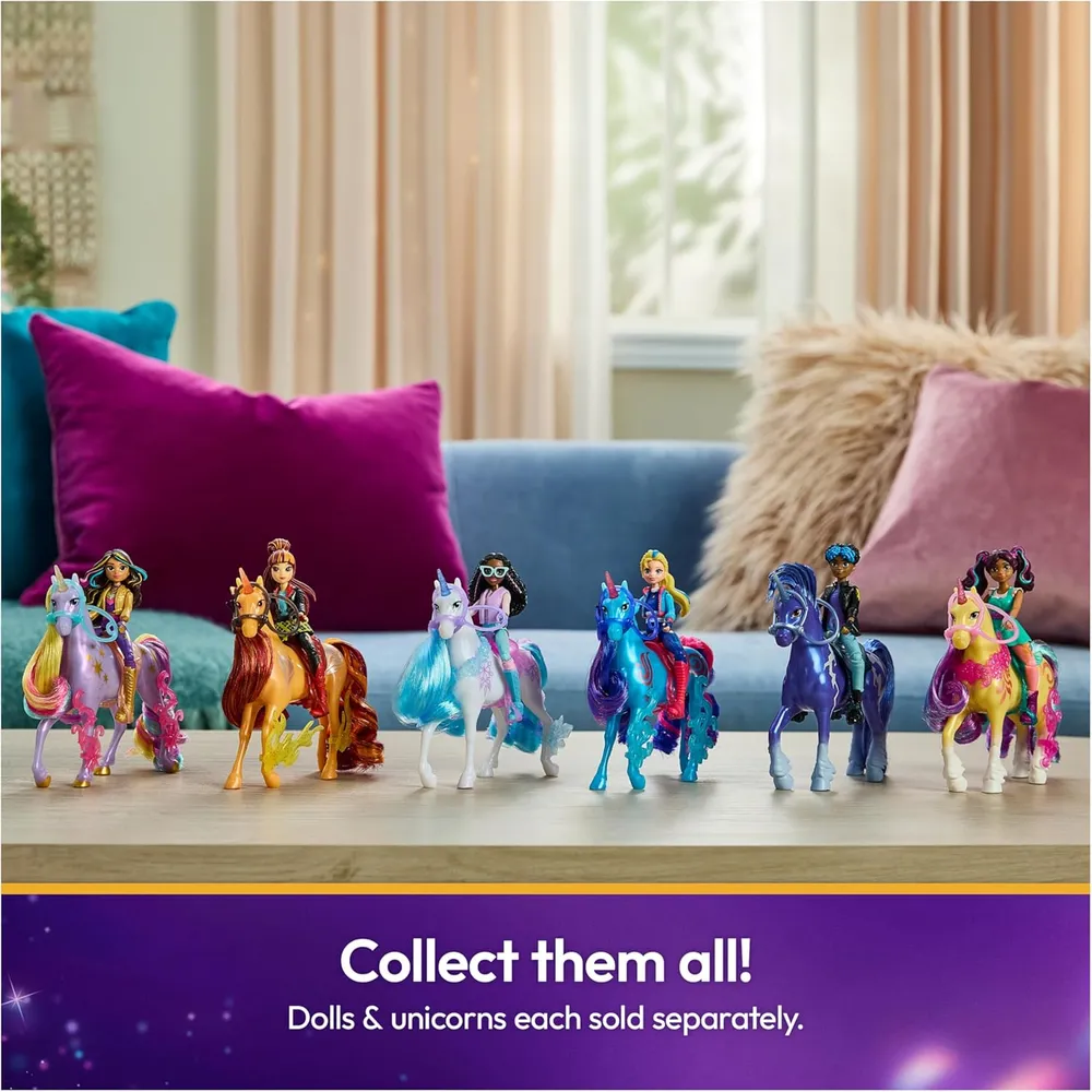 MUÑECA ACADEMIA UNICORNIOS AVA HOJA MÁGICA CON 2 ACCESORIOS LUZ
