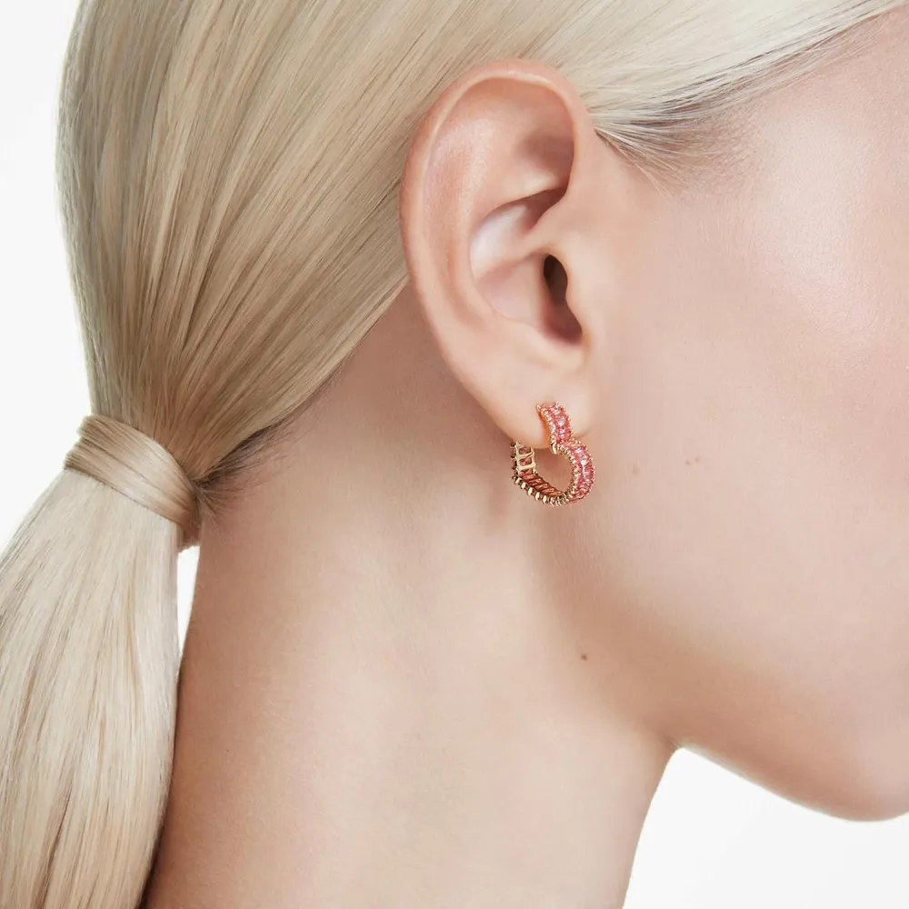 SWAROVSKI ARETES ARO CORAZÓN ZIRCONIA | ORO ROSA