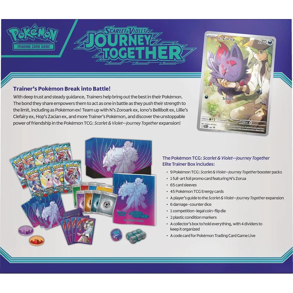 JUEGO DE CARTAS POKÉMON TCG SCARLET & VIOLET JOURNEY TOGETHER ELITE TRAINER BOX (INGLÉS)