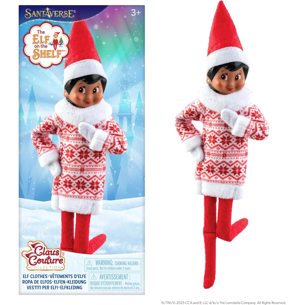 The Elf on the Shelf accesorios Claus Couture vestido copos de nieve