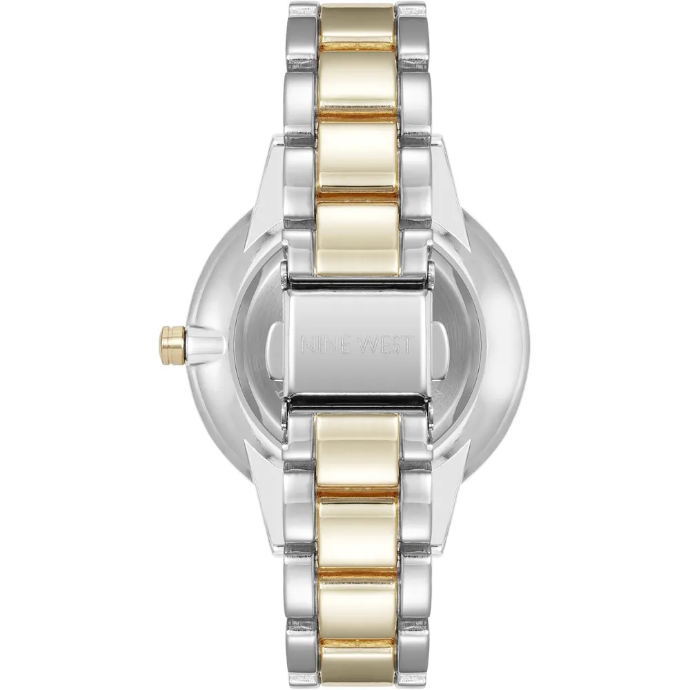 Nine West NW/2098CHGB reloj para dama | 36 mm - Plata Brillante/Oro Pálido