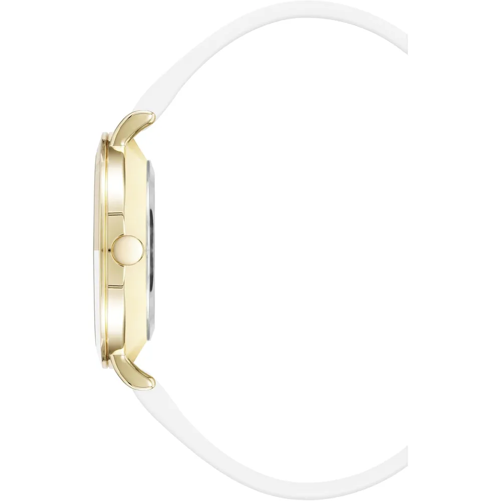Nine West NW/2346GPGN reloj para dama con correa clásica | 36 mm - Blanco/Dorado