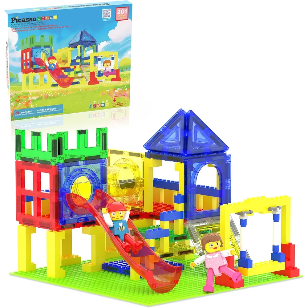 BLOQUES MAGNÉTICOS PARQUE CON TOBOGÁN PTQ30 PICASSOTILES