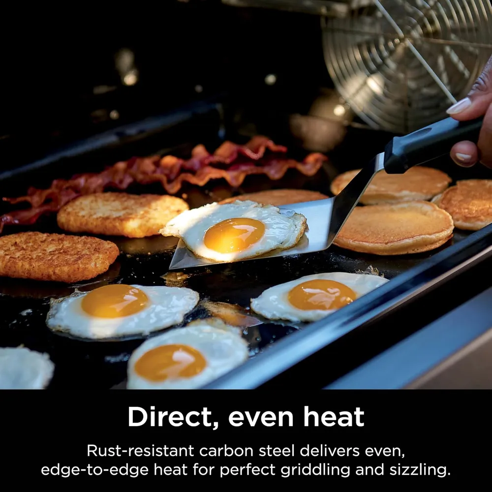 NINJA FLEXFLAME FULL GRIDDLE, ACERO CARBONO, DRENAJE GRASA | PLATEADA
