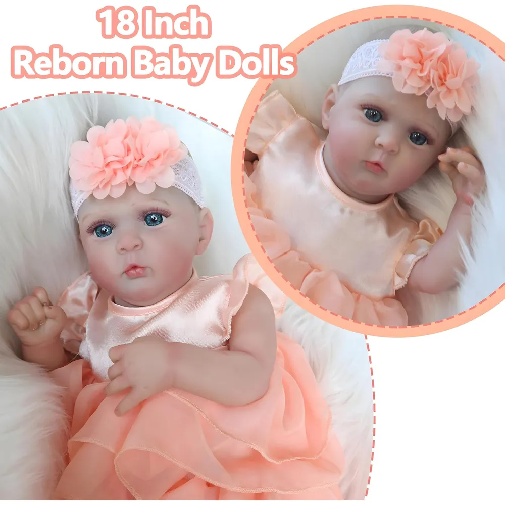 Bebé Reborn Realista Muñeca 17" / 43 cm de Vinilo Suave con Accesorios