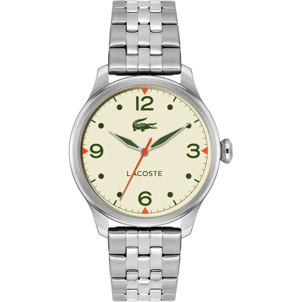 RELOJ LACOSTE LISBON CUARZO 42 MM HOMBRE - SILVER/BEIGE