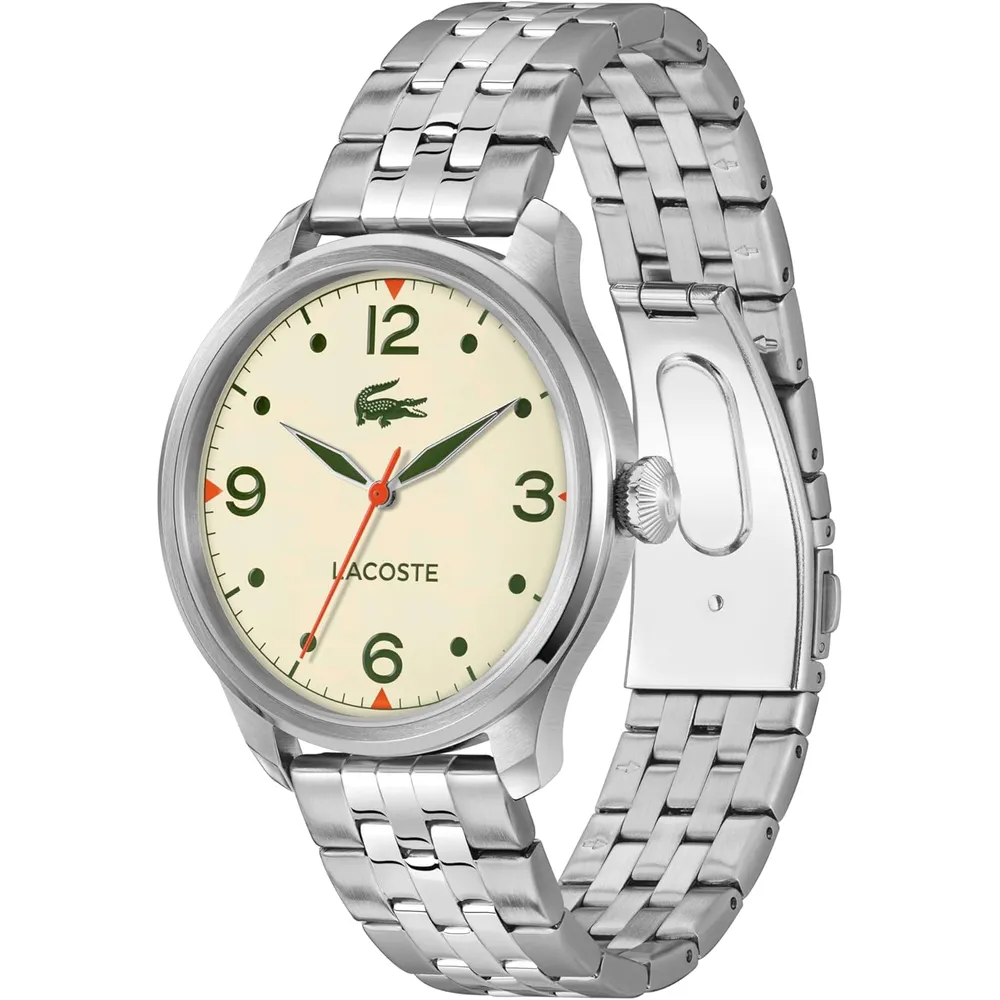 RELOJ LACOSTE LISBON CUARZO 42 MM HOMBRE - SILVER/BEIGE