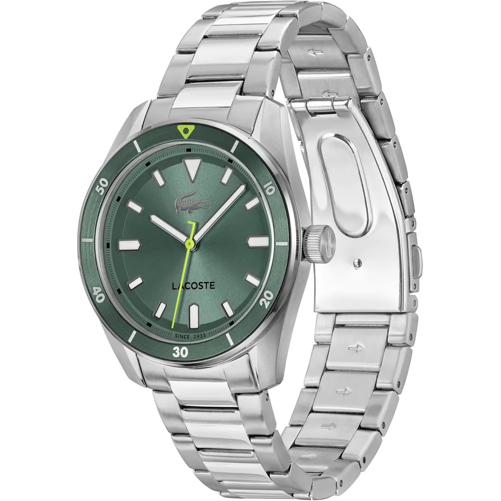 RELOJ LACOSTE BOSTON CUARZO 39 MM HOMBRE - SILVER/GREEN