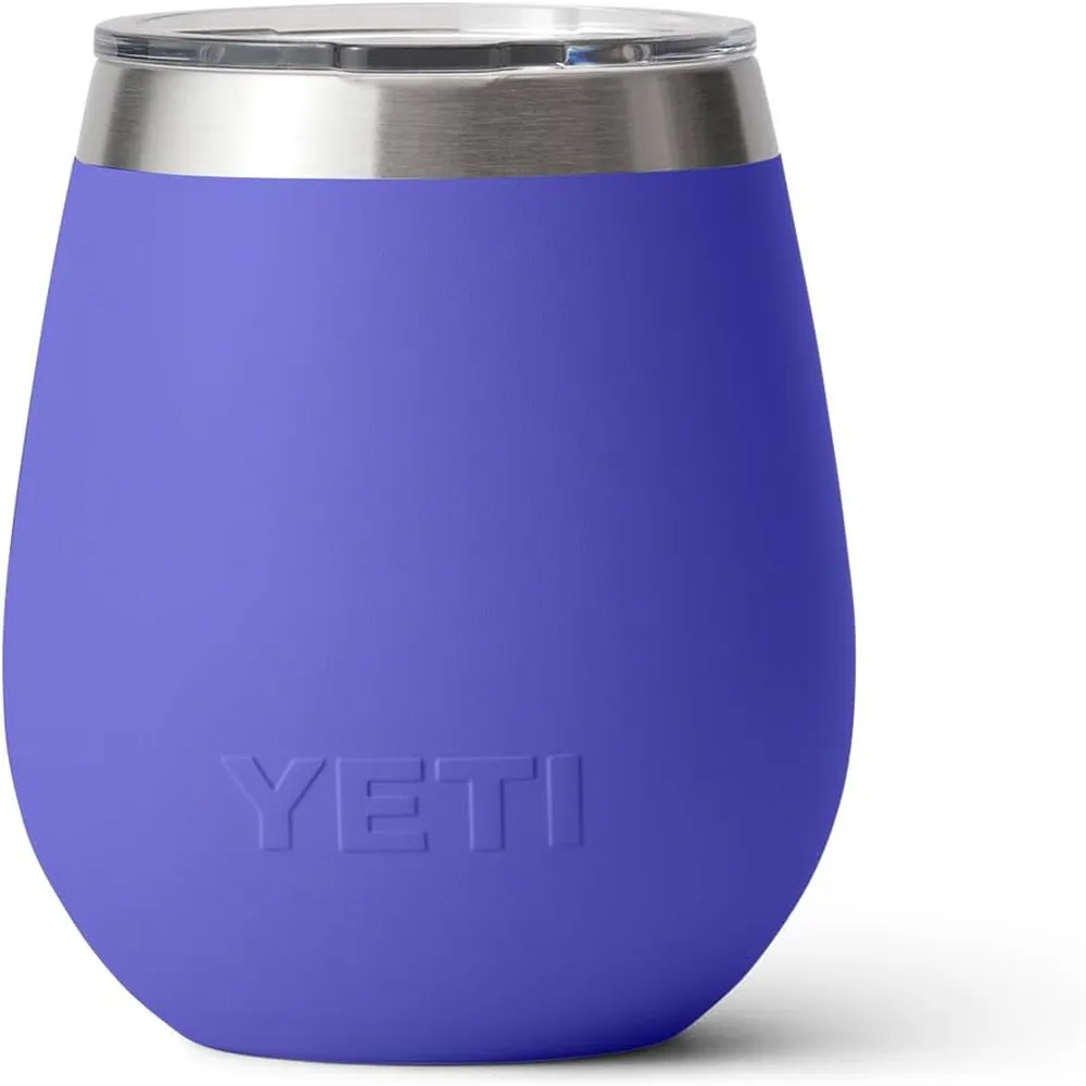YETI Rambler Vaso de vino de 10 oz de acero inoxidable con tapa MagSlider color violeta