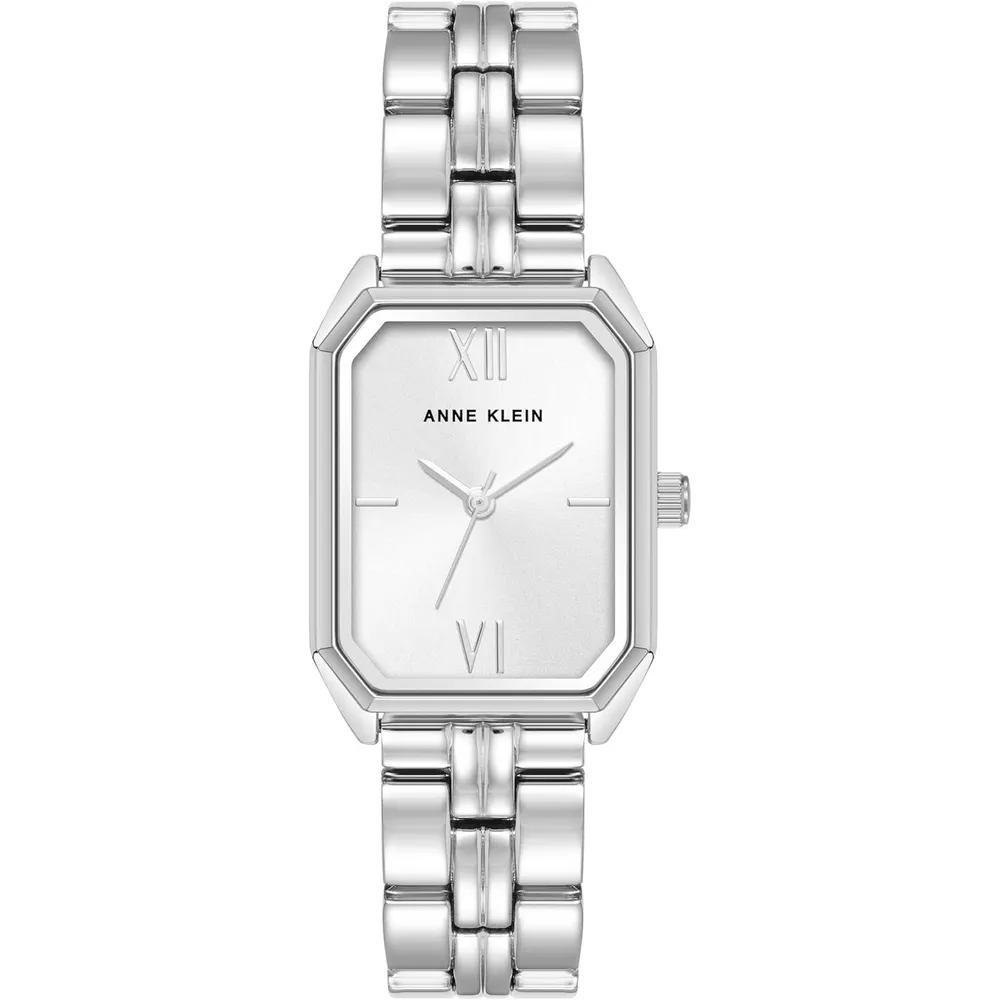 Anne Klein AK/3774BKGB reloj femenino con brazalete | 24 mm - Plateado/Plateado