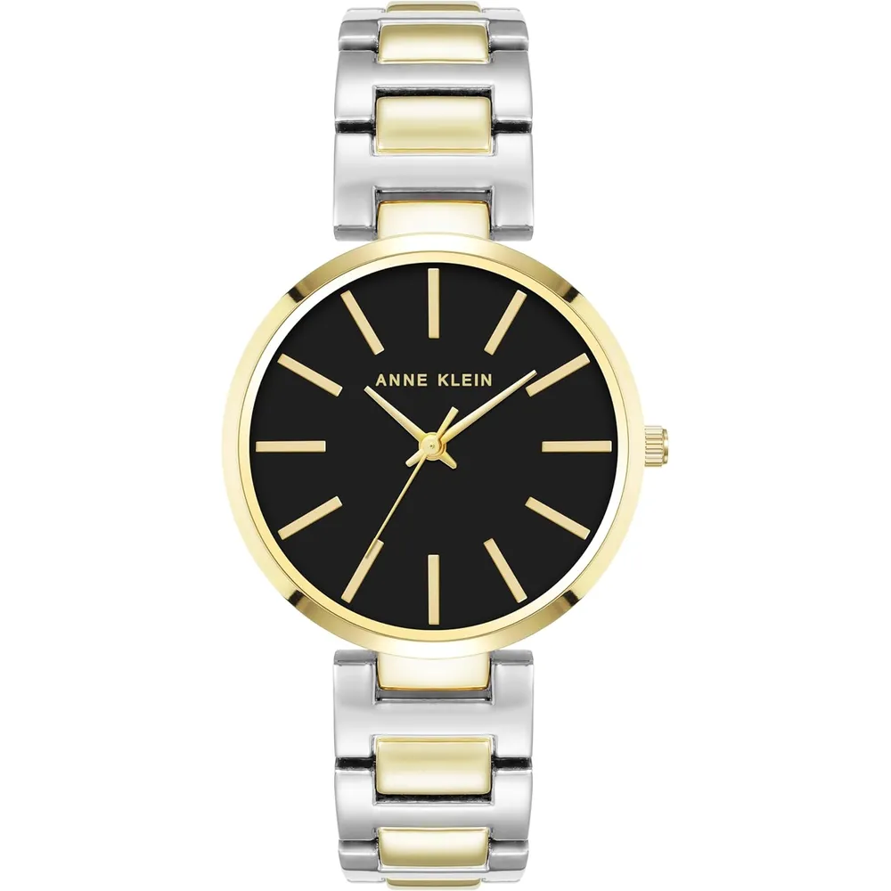 Anne Klein AK/2787SVTT reloj de pulsera para mujer | 34 mm - Negro/Plata/Oro