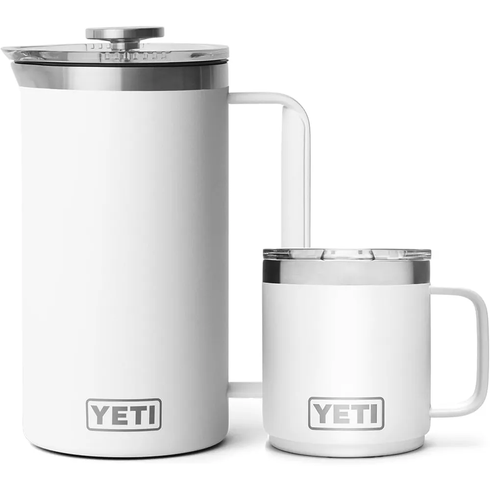 YETI Rambler Set de Prensa Francesa de 34 oz y Taza de 10 oz | Blanco