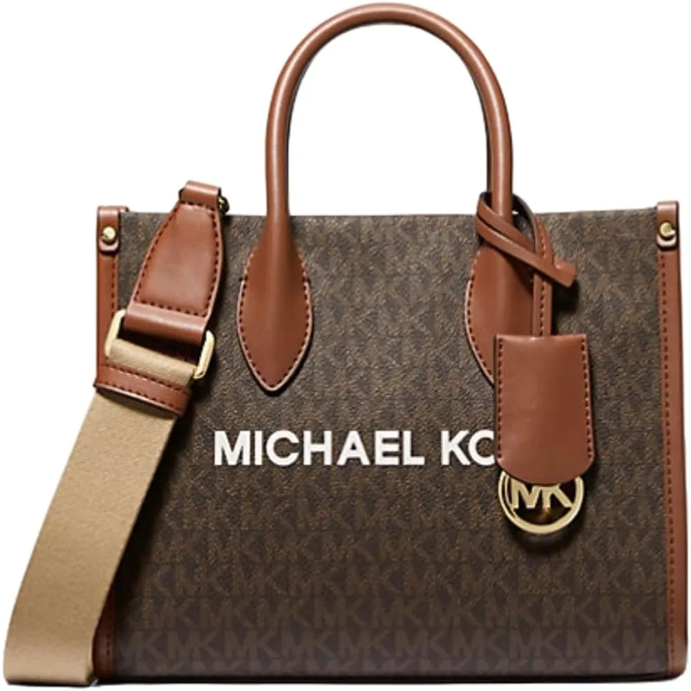Michael Kors | Bolso Crossbody Mirella Pequeño de Cuero Texturizado (Marrón)