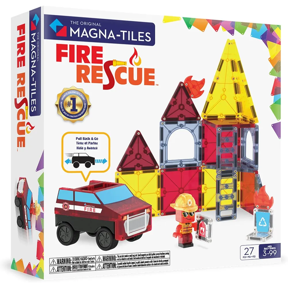 MAGNA-TILES - Fire rescue 27-piezas set de construcción magnético