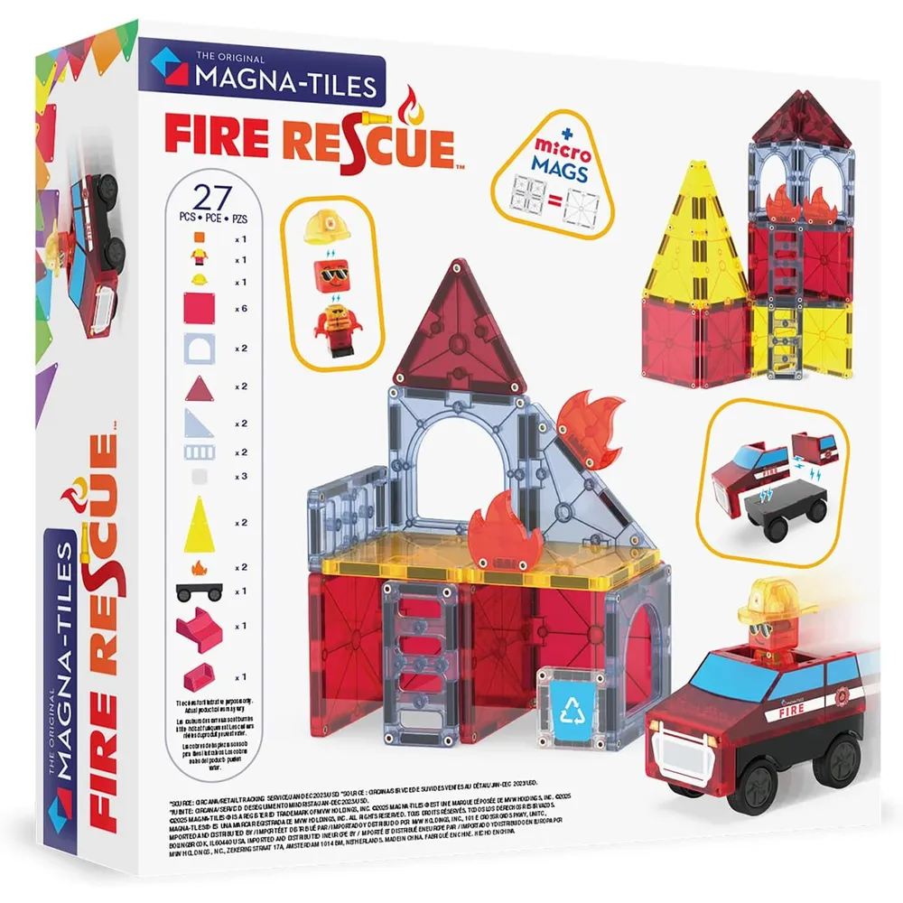 MAGNA-TILES - Fire rescue 27-piezas set de construcción magnético