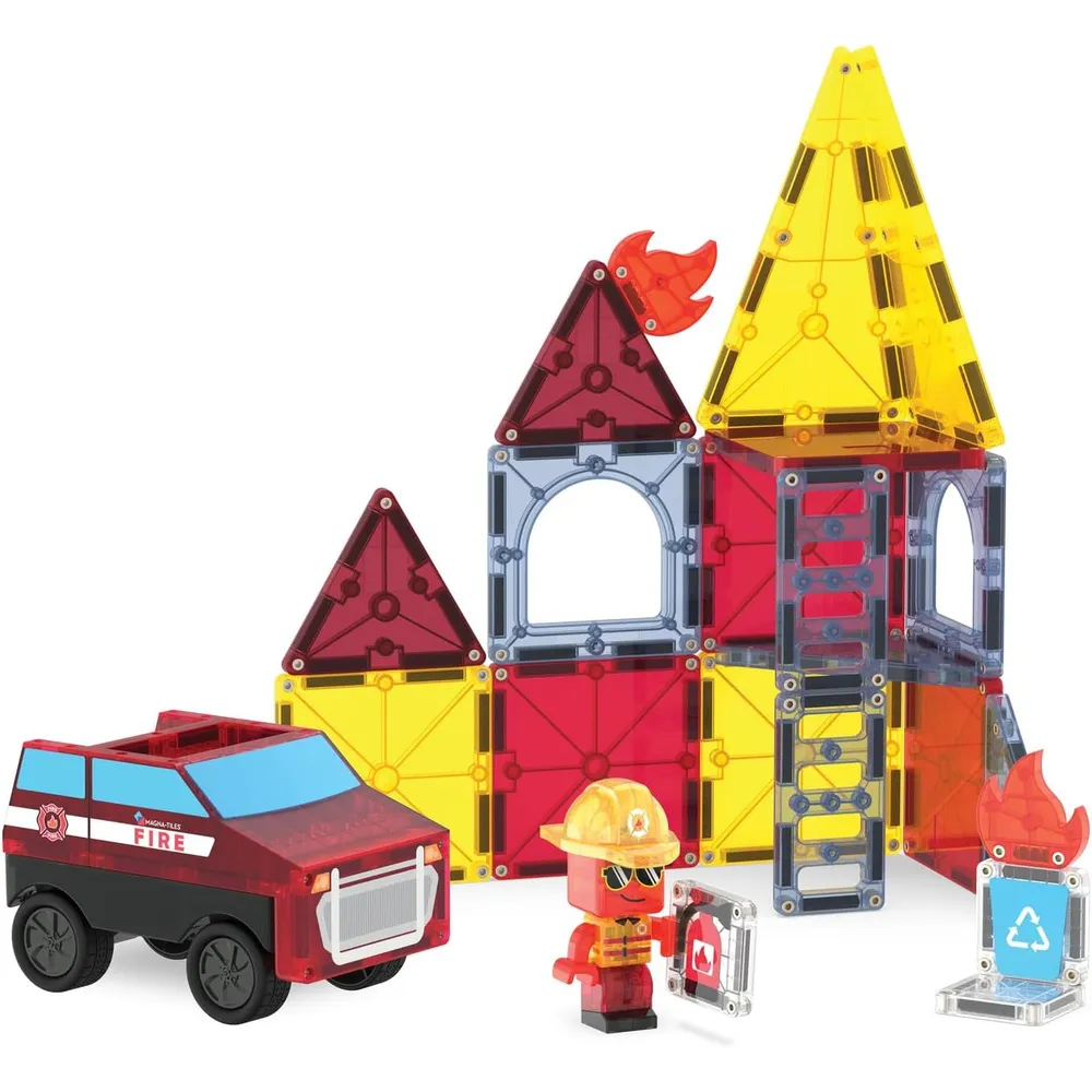 MAGNA-TILES - Fire rescue 27-piezas set de construcción magnético