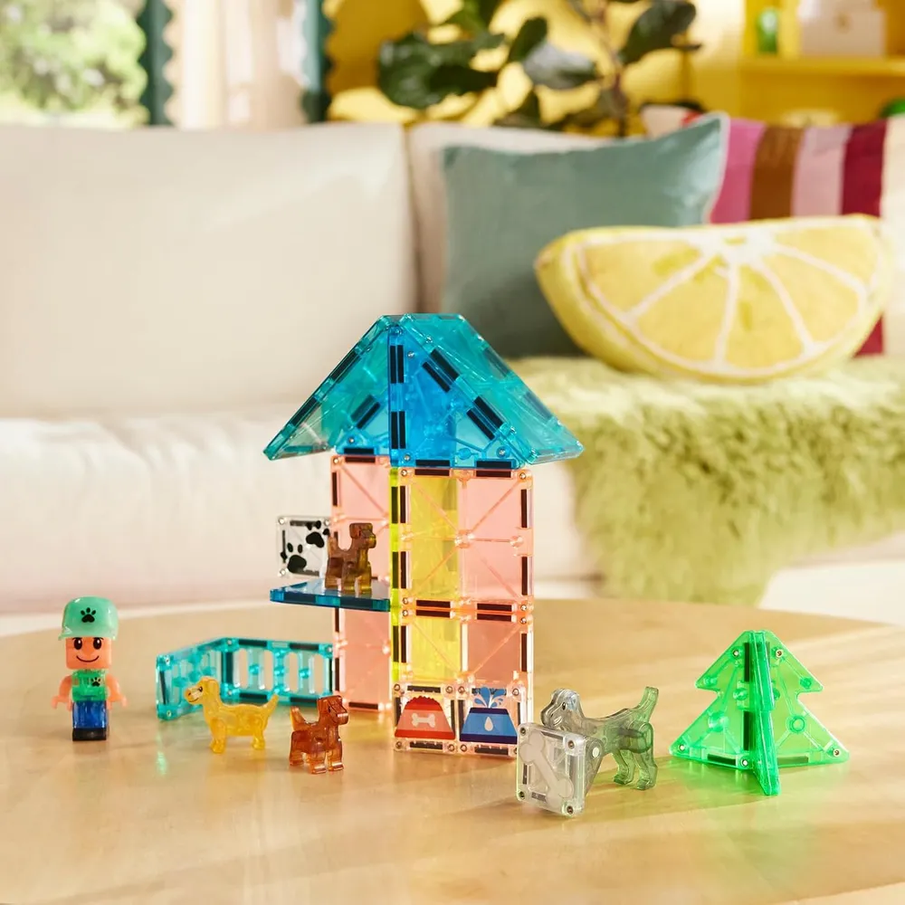 MAGNA-TILES - Puppy park 27-piezas set de construcción magnético