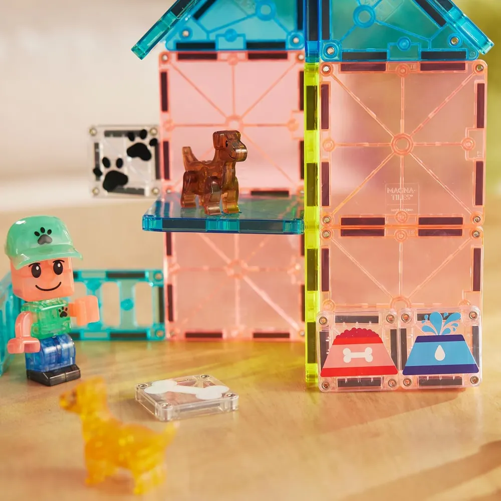 MAGNA-TILES - Puppy park 27-piezas set de construcción magnético