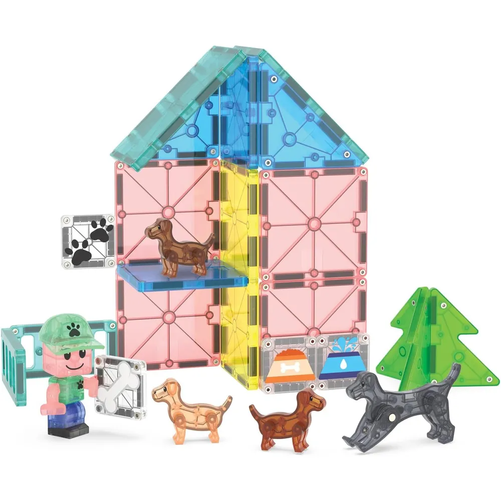MAGNA-TILES - Puppy park 27-piezas set de construcción magnético