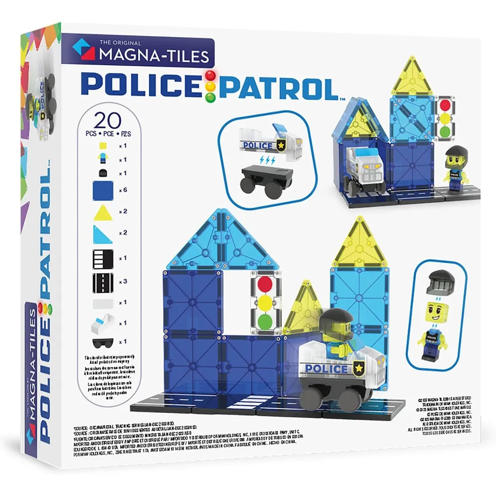 MAGNA-TILES - Policía 20-piezas set de construcción magnético