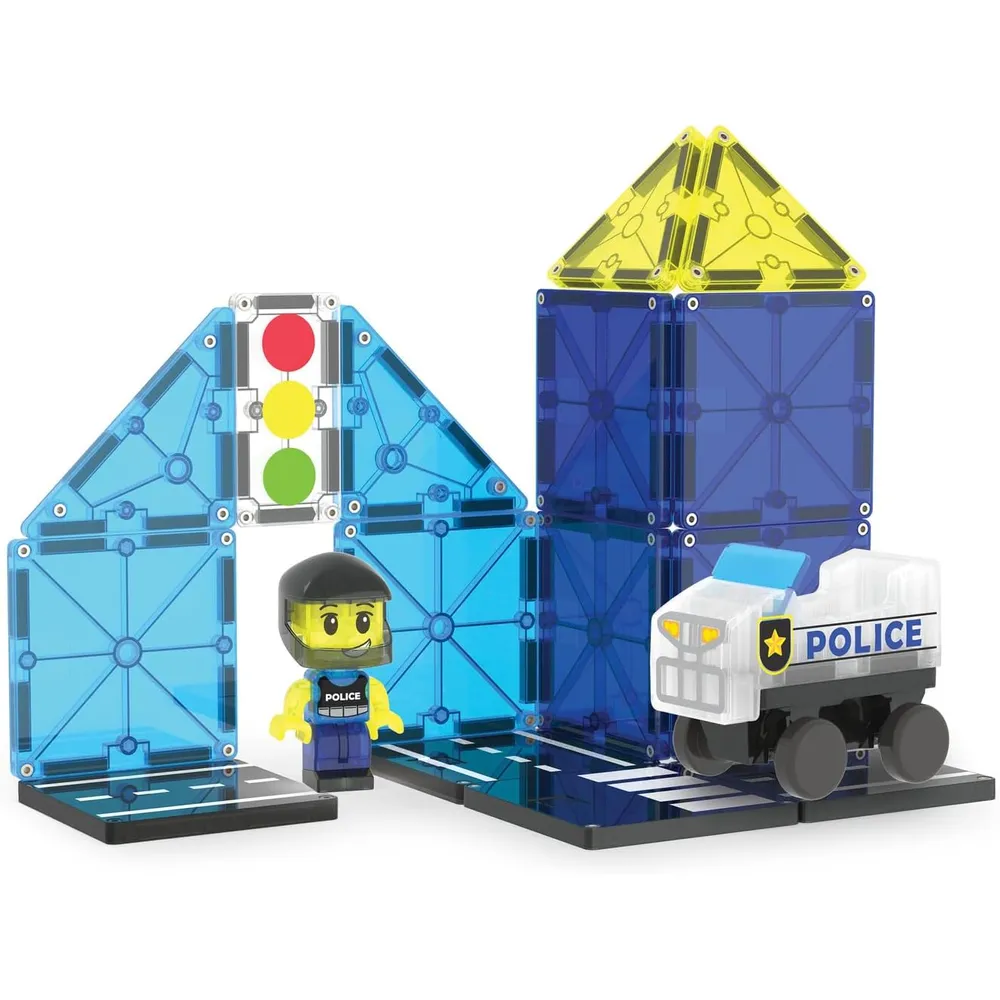 MAGNA-TILES - Policía 20-piezas set de construcción magnético