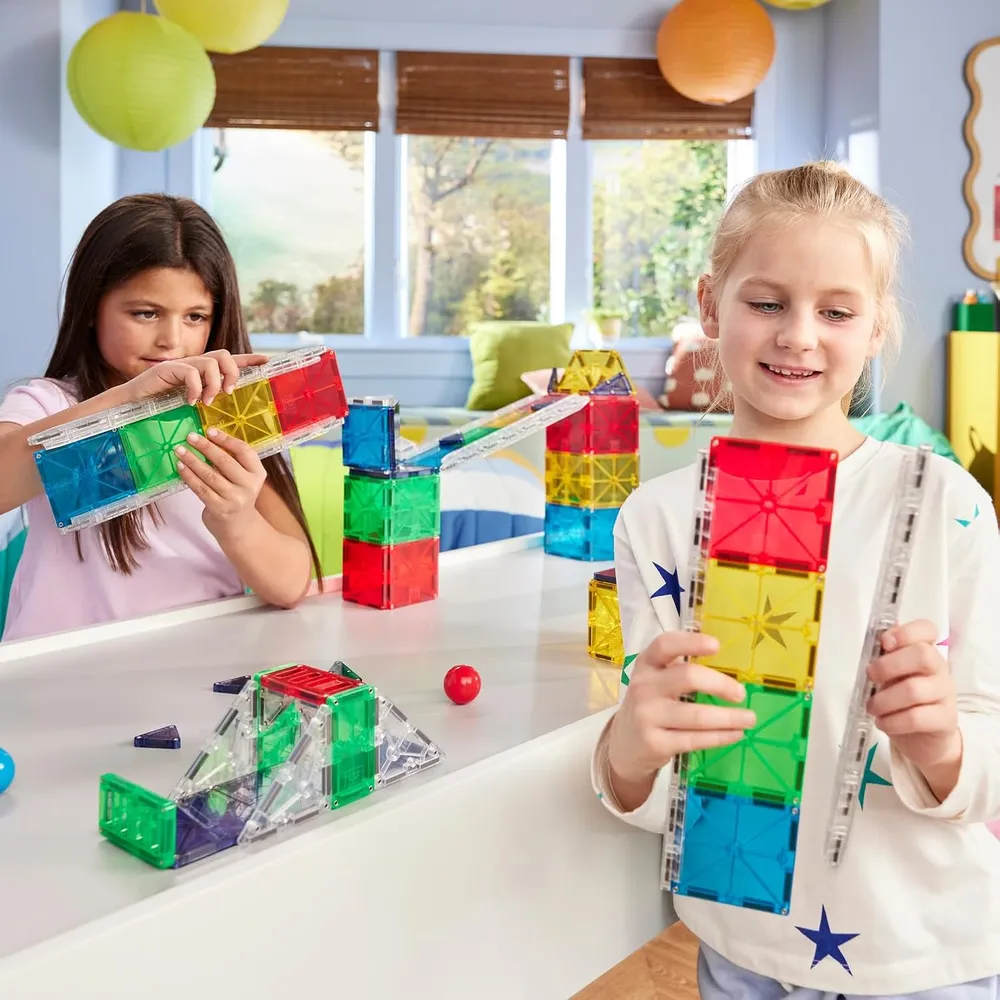 MAGNA-TILES - Rail racers deluxe 90-piezas set de construcción magnético