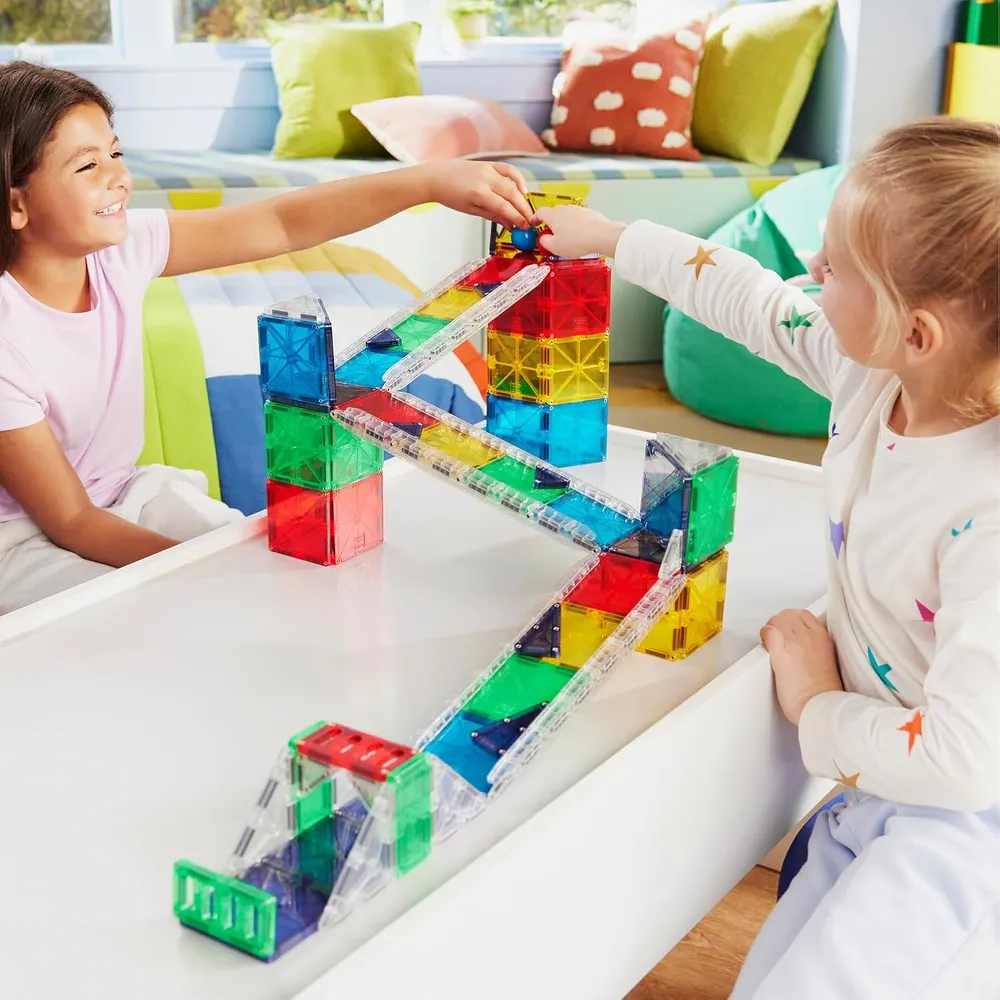 MAGNA-TILES - Rail racers deluxe 90-piezas set de construcción magnético
