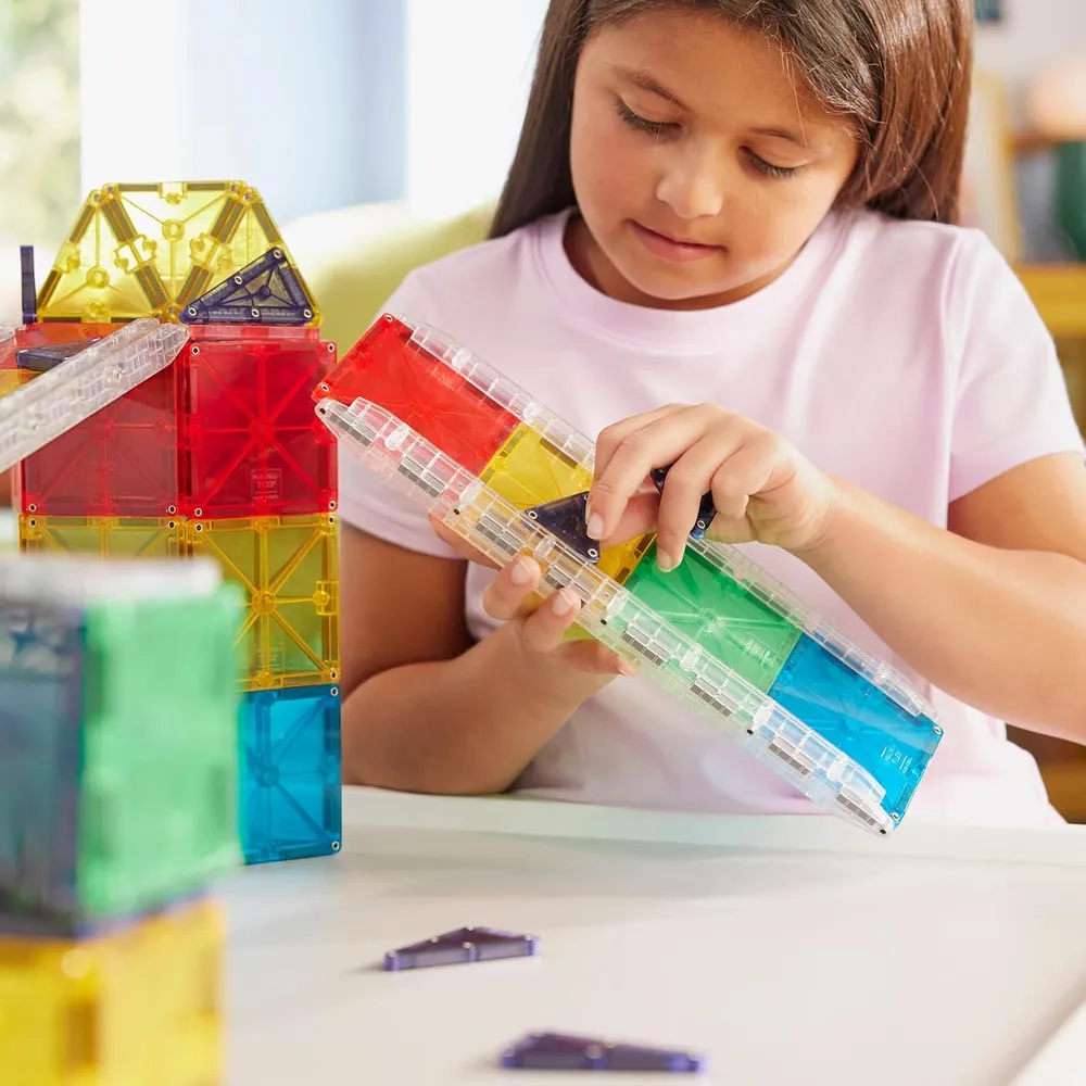 MAGNA-TILES - Rail racers deluxe 90-piezas set de construcción magnético