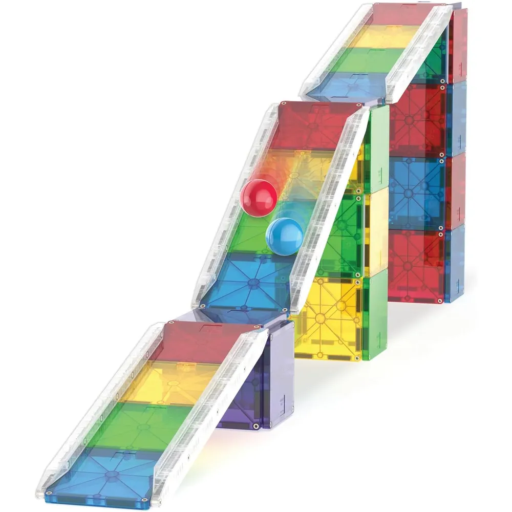 MAGNA-TILES - Rail racers deluxe 90-piezas set de construcción magnético