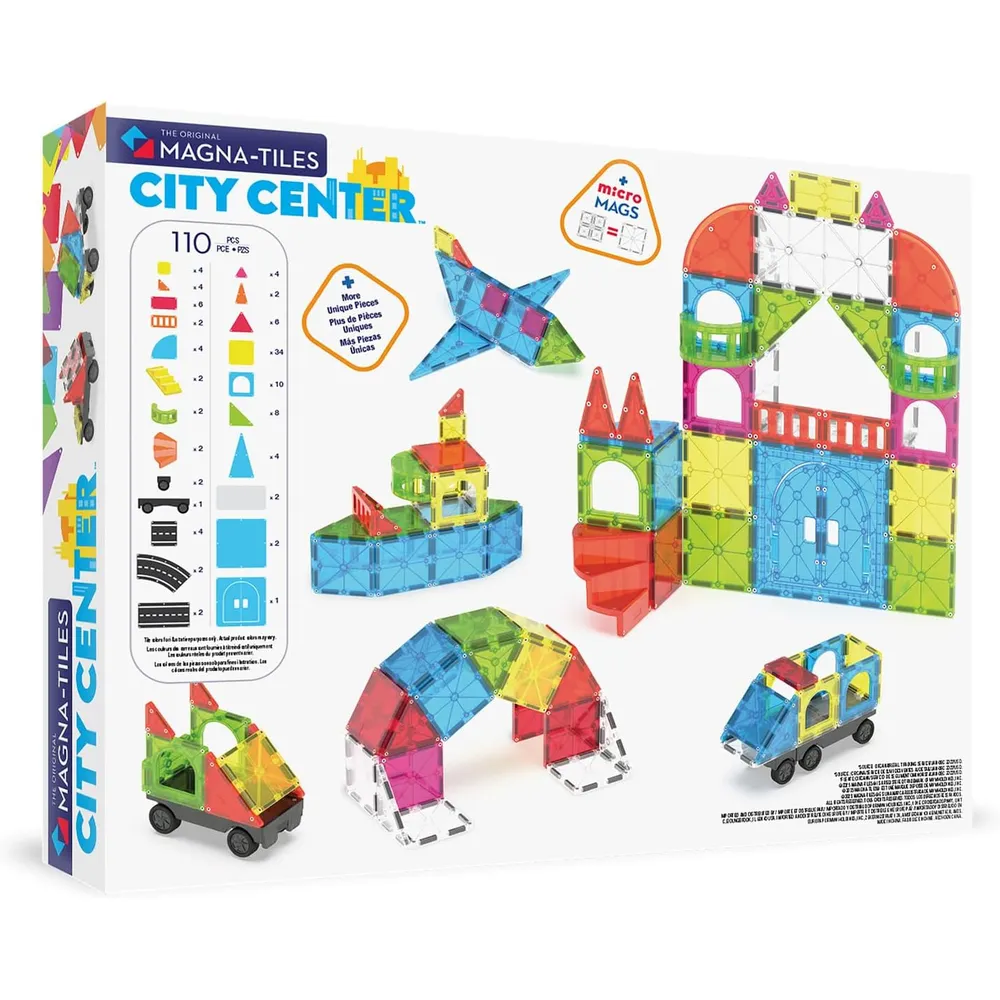 MAGNA-TILES - City center 110-piezas set de construcción magnético
