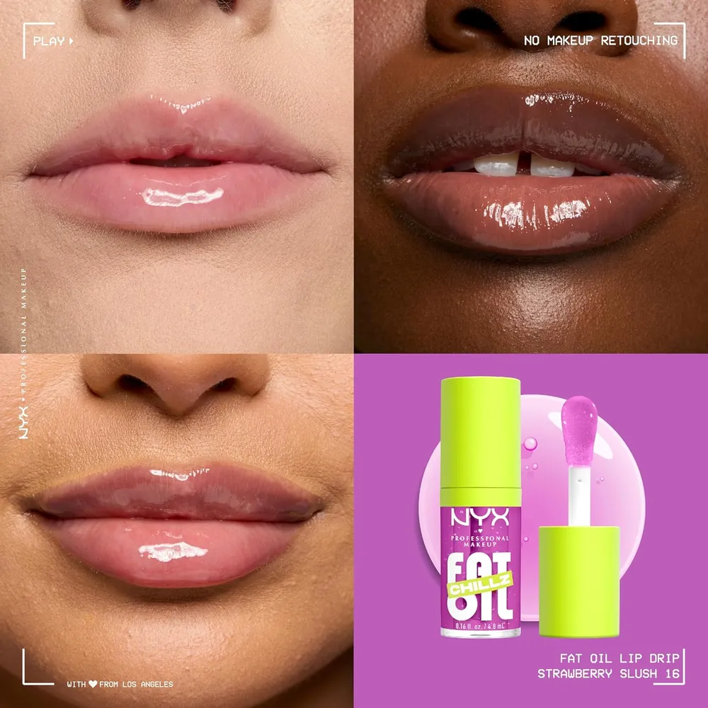 NYX Fat Oil Chillz Brillo de Labios | 16 Strawberry Slush