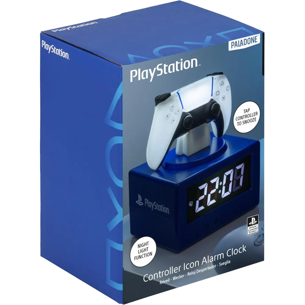 Paladone PlayStation DualSense, reloj despertador luz nocturna oficial