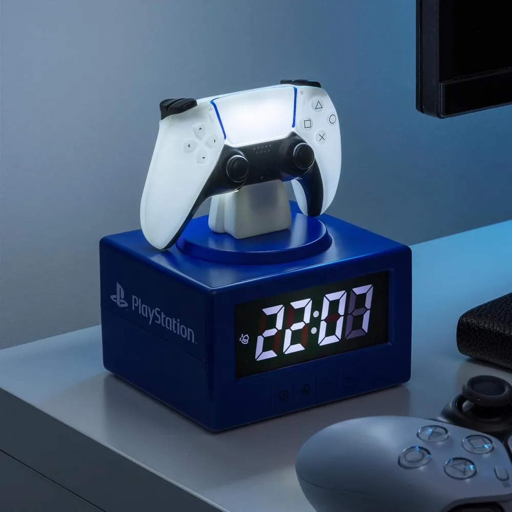 Paladone PlayStation DualSense, reloj despertador luz nocturna oficial