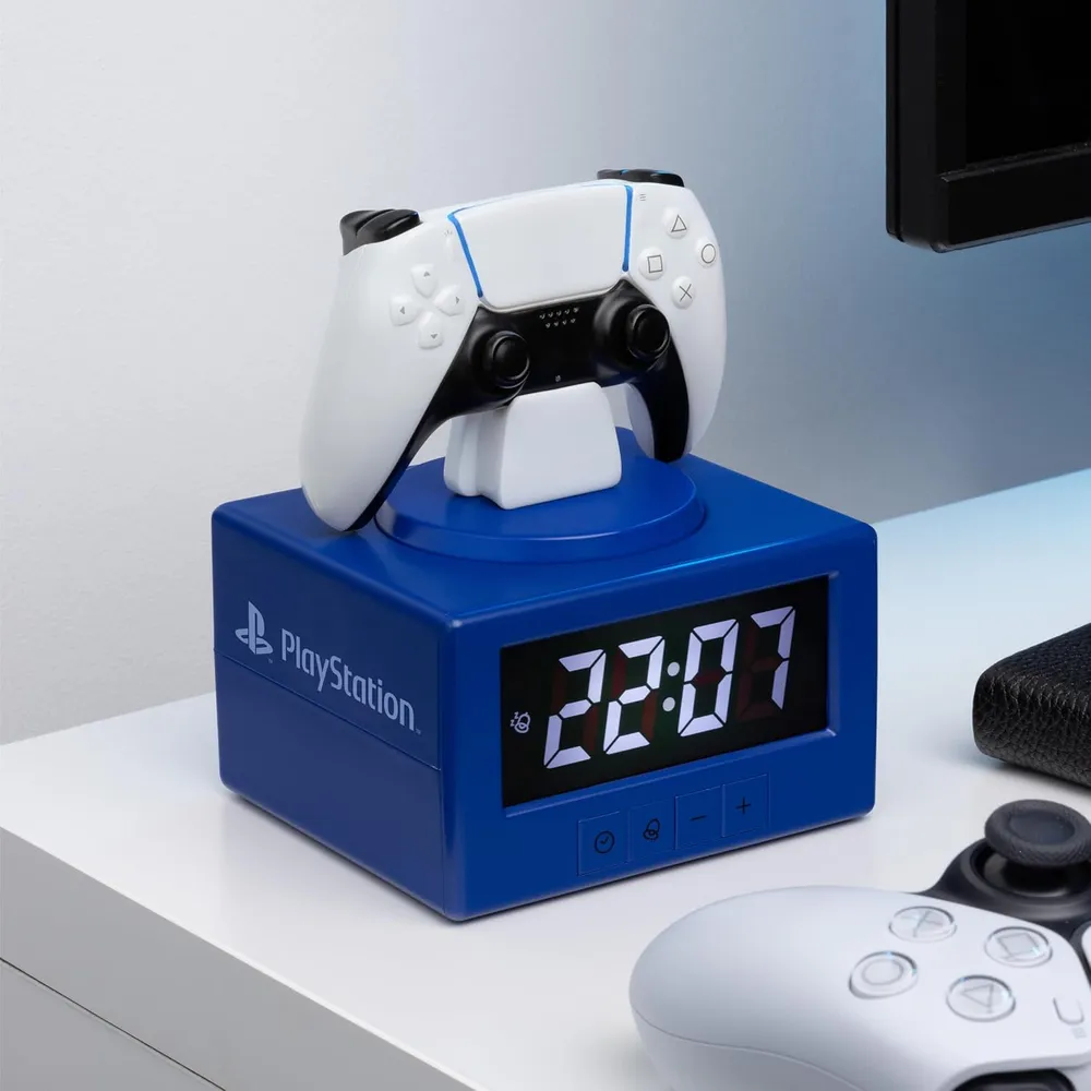 Paladone PlayStation DualSense, reloj despertador luz nocturna oficial