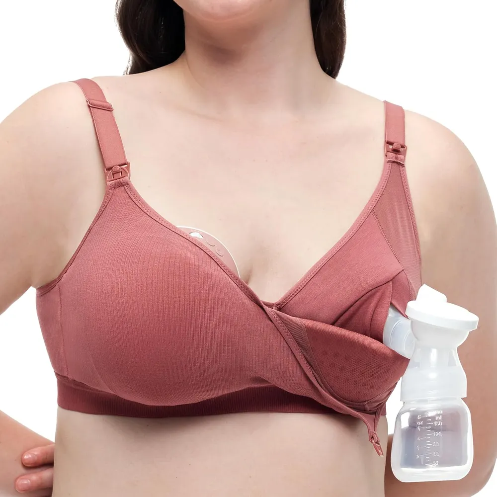 Momcozy brasier de bombeo manos libres | XXXL - Rosa