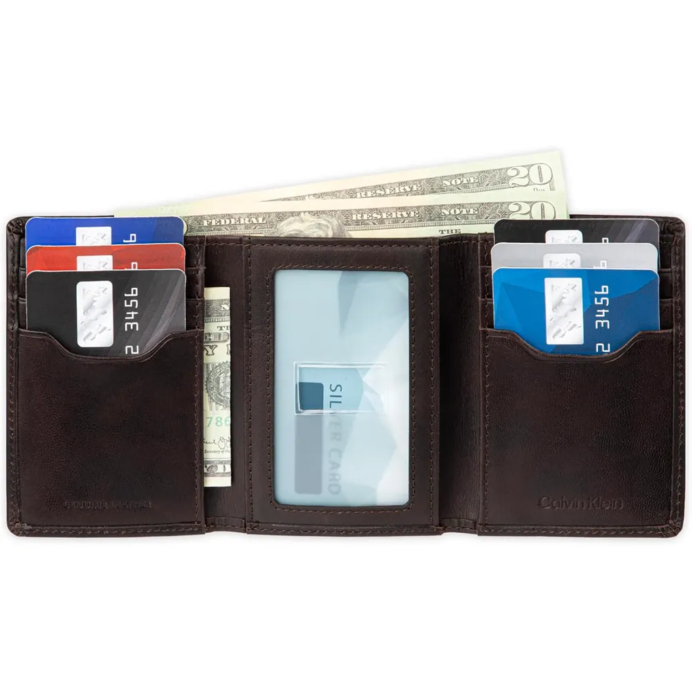 BILLETERA CALVIN KLEIN TRIFOLD RFID MARRÓN HOMBRE