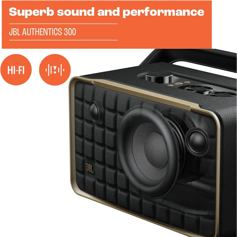 JBL Authentics 300 Altavoz Bluetooth | Blanco/Dorado