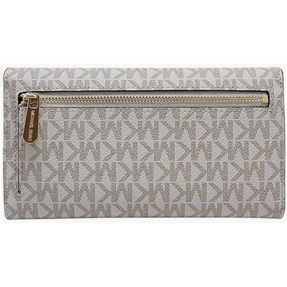 Michael Kors | Billetera Jet Set Trifold de Cuero Grande (Vanilla)