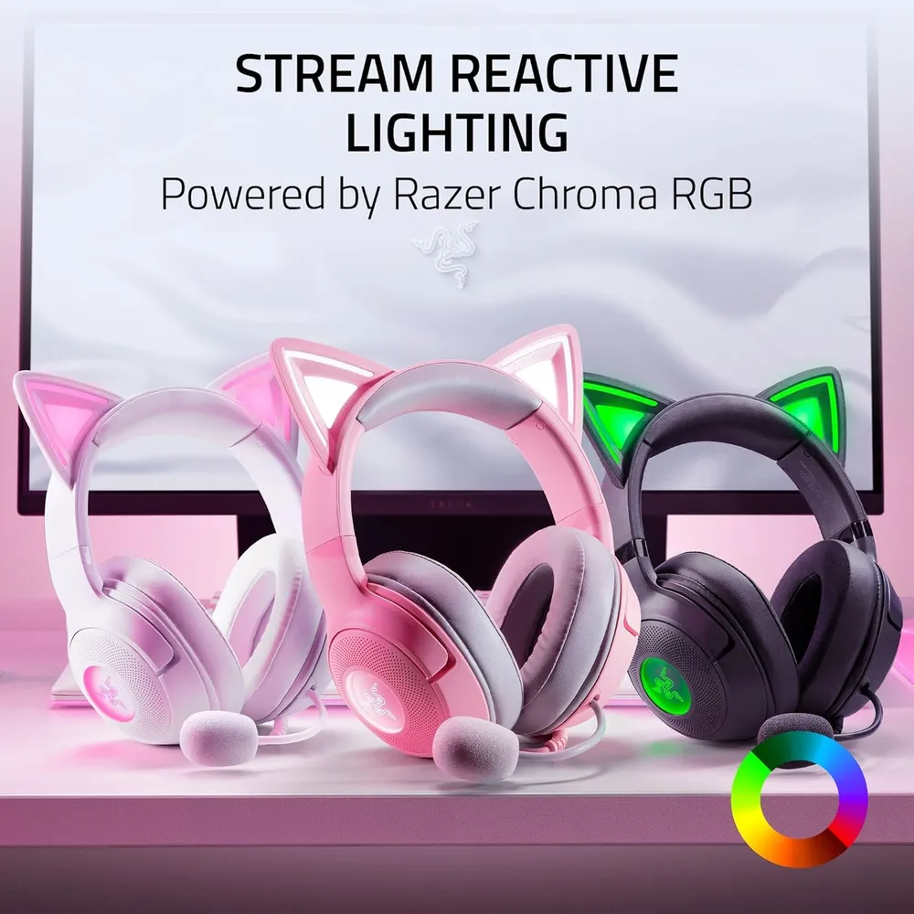 AUDÍFONOS ALÁMBRICOS KRAKEN KITTY V2 RAZER