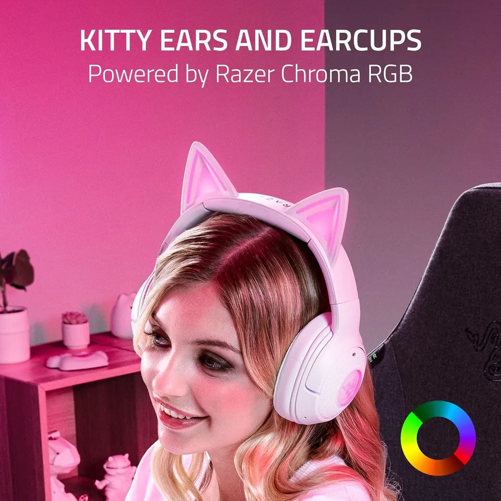 AUDÍFONOS INALÁMBRICOS KRAKEN KITTY V2 BT RGB RAZER