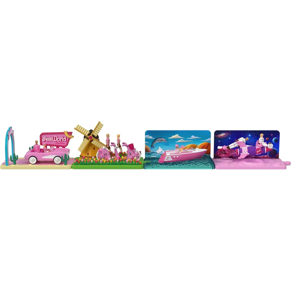 BARBIE MINI BARBIELAND 8 MUÑECAS Y 4 VEHÍCULOS