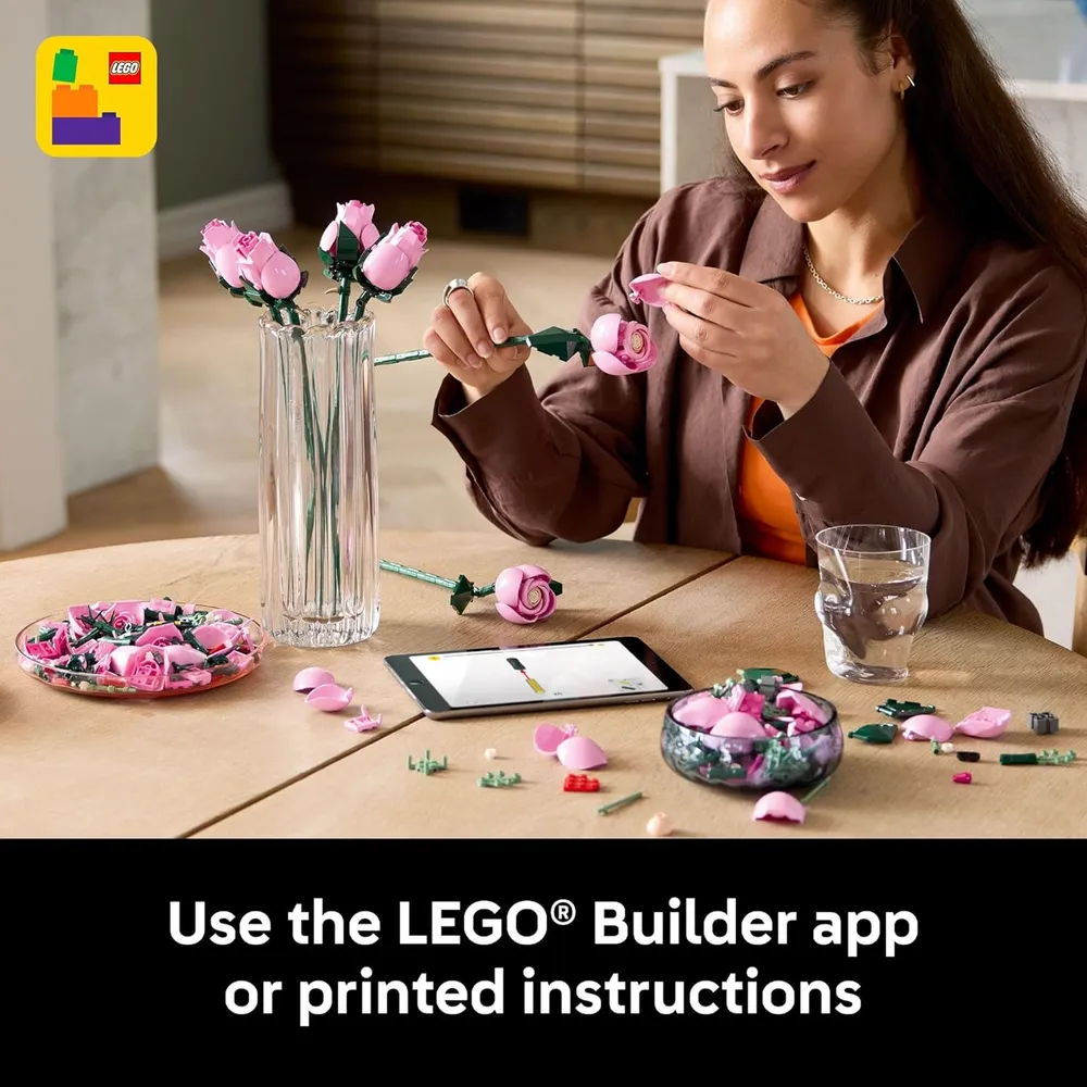 Lego Botanicals Ramo de rosas, bloques de construcción para adultos