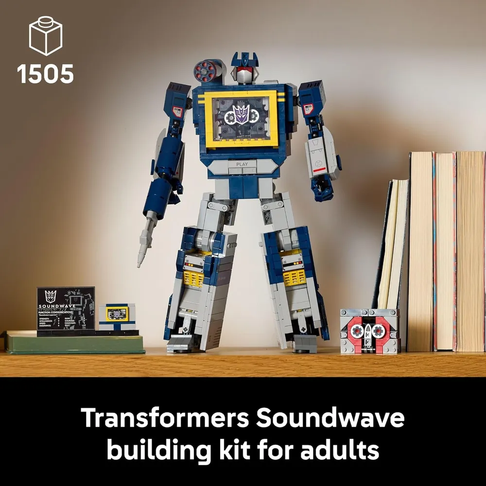 LEGO ICONS TRANSFORMERS SOUNDWAVE CON RAVAGE Y LASERBEAK