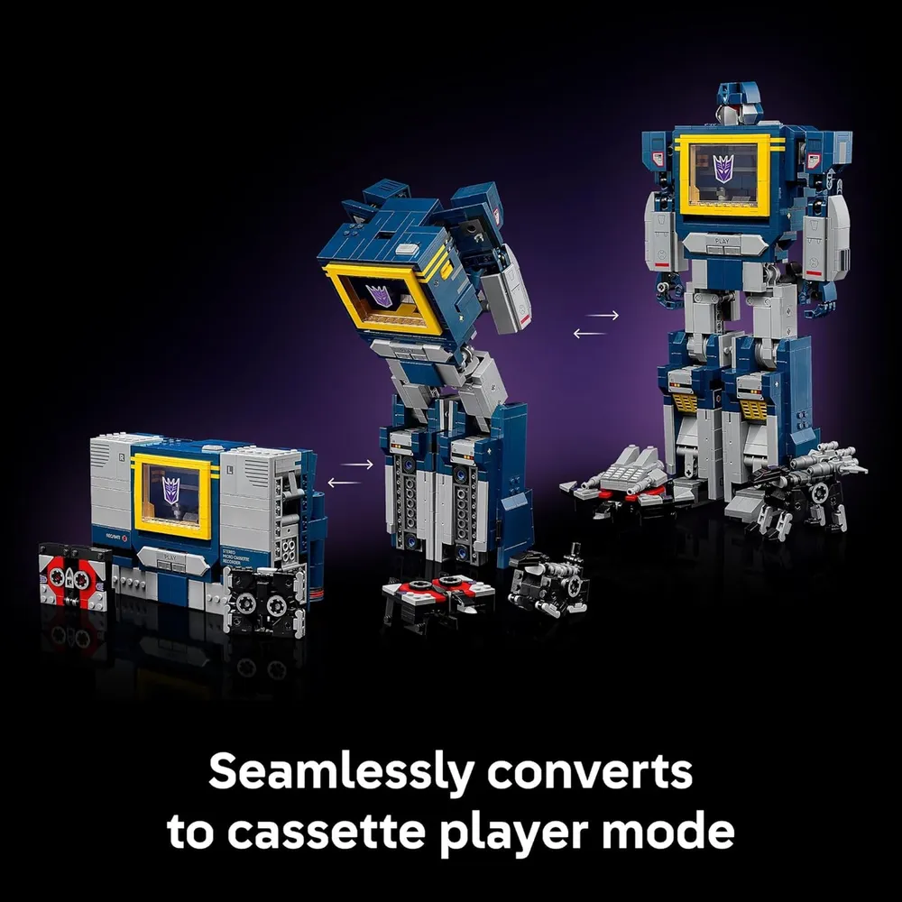 LEGO ICONS TRANSFORMERS SOUNDWAVE CON RAVAGE Y LASERBEAK
