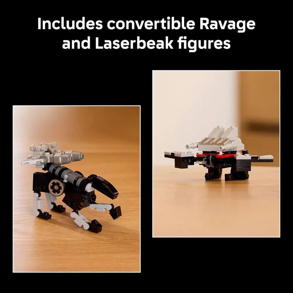LEGO ICONS TRANSFORMERS SOUNDWAVE CON RAVAGE Y LASERBEAK