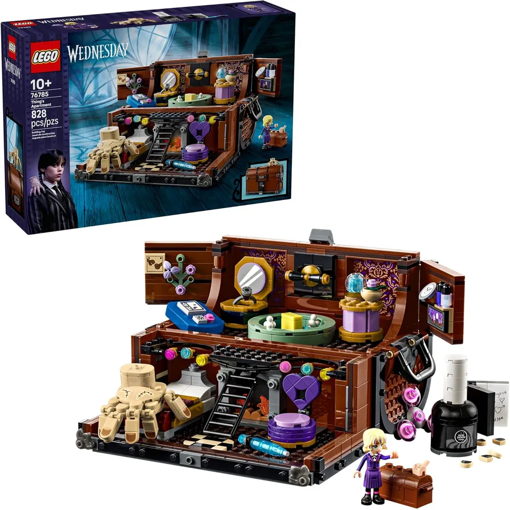 Lego Wednesday Thing's Apartment, set con baúl transformable y minimuñeca