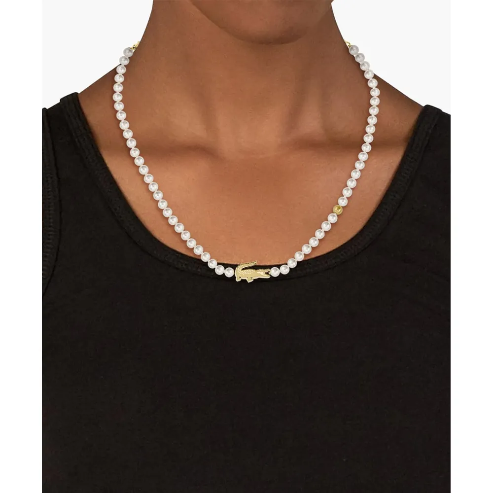 COLLAR LACOSTE MATCHPOINT PERLAS DE CRISTAL UNISEX | DORADO
