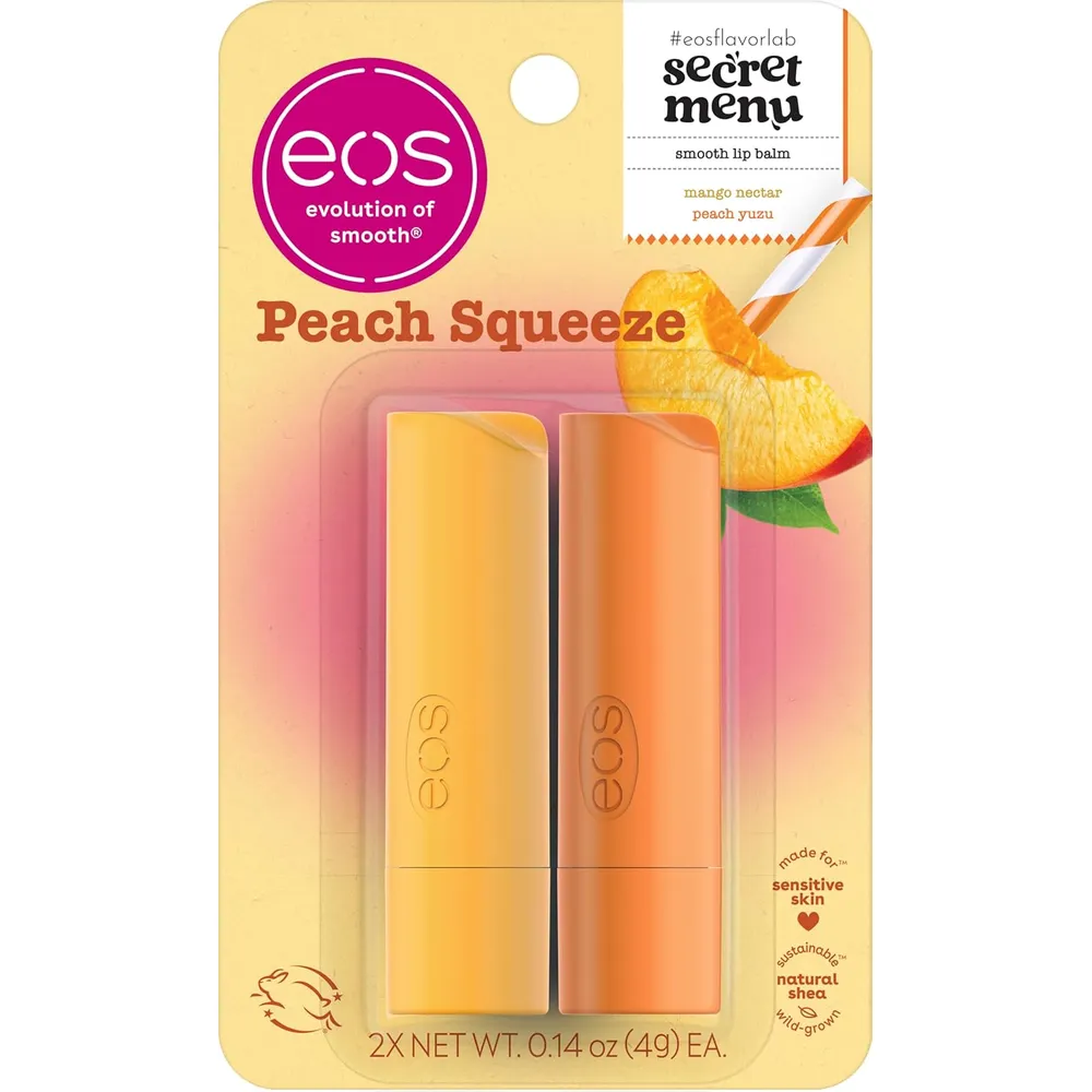 EOS Flavor Lab bálsamo labial pack 2 | Peach Squeeze