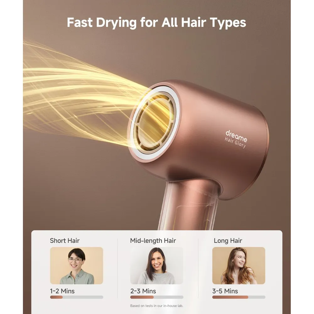 DREAME HAIR GLORY COMBO SECADOR RÁPIDO CON IONES Y CONTROL TÉRMICO | ORO ROSA